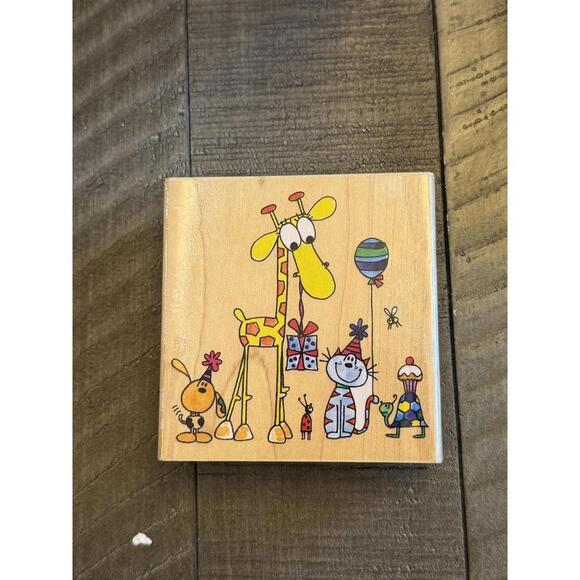 Other - Penny Black Party Animals! 2007 wood block rubber stamp